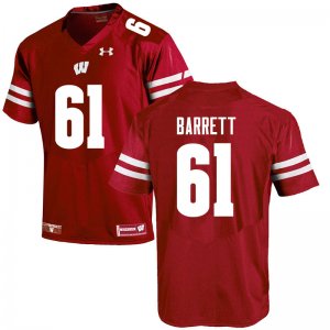 Men's Wisconsin Badgers NCAA #61 Dylan Barrett Red Authentic Under Armour Stitched College Football Jersey QK31D76GR
